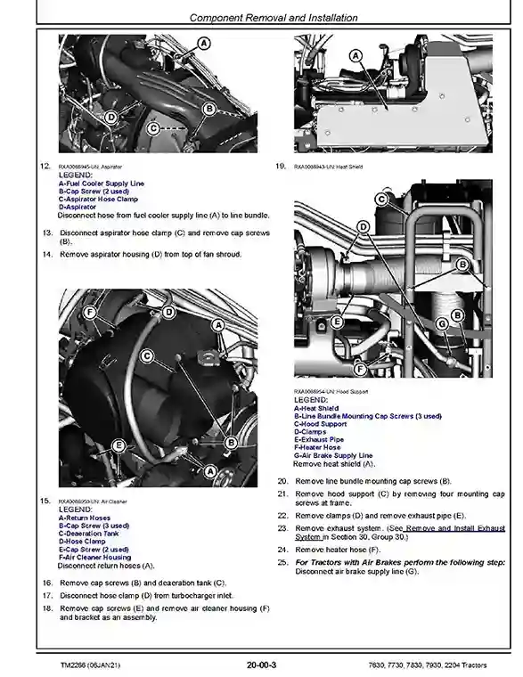 John Deere 2204 7630 7730 7830 7930 Tractors Repair Manual TM2266