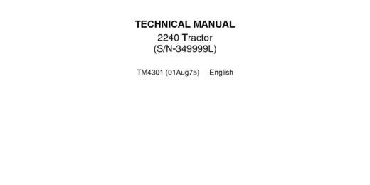 John Deere 2240 Utility Tractors Technical Service Manual TM4301