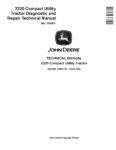 John Deere 4510 John Deere 2320 Compact Utility Tractor Diagnostic and Repair Technical Manual TM2388