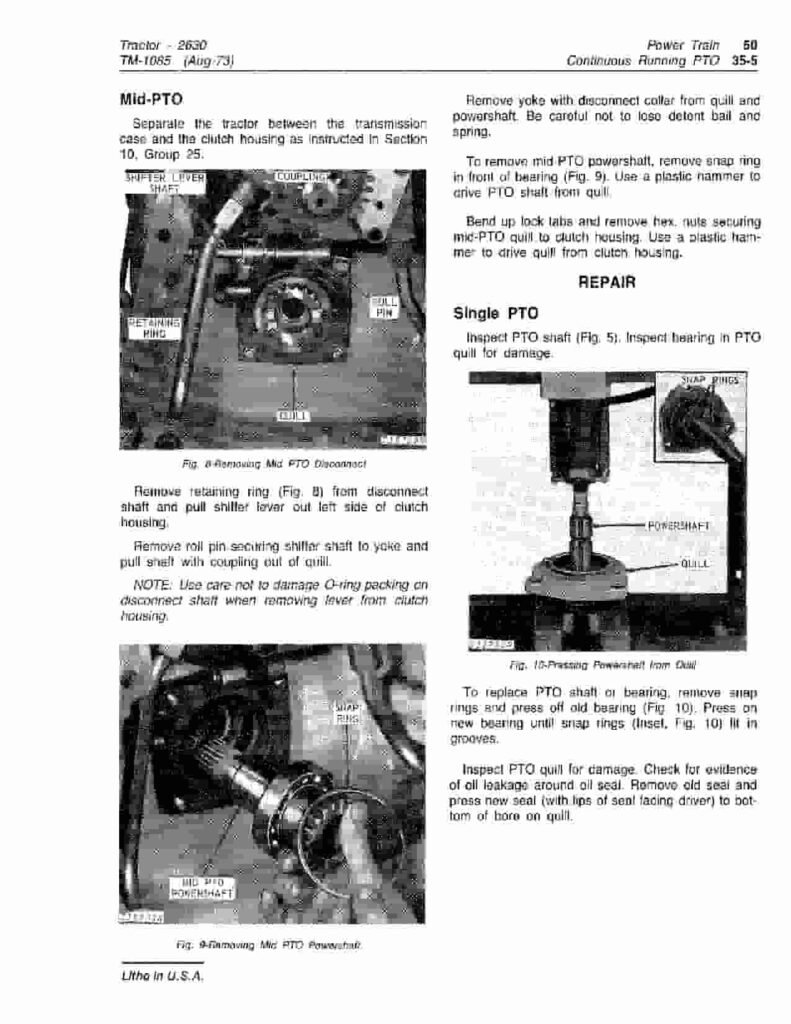 John Deere 2630 John Deere 2630 Utility Tractors Technical Manual TM1085