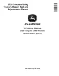 John Deere 2840 Utility John Deere 2720 Compact Utility Tractors Technical Manual TM103719