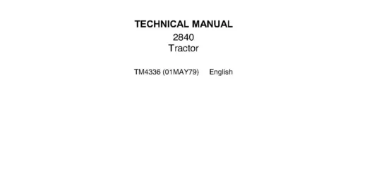 John Deere 2840 Utility Tractors Technical Manual TM4336