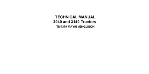 John Deere 3040 and 3140 Tractors Technical Manual TM4379