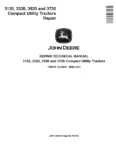 John Deere 3120, 3320, 3520 and 3720 Compact Utility Tractors Repair Manual TM2138