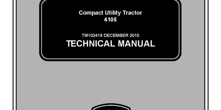John Deere 4105 John Deere 4105 Compact Utility Tractors Technical Manual TM102419