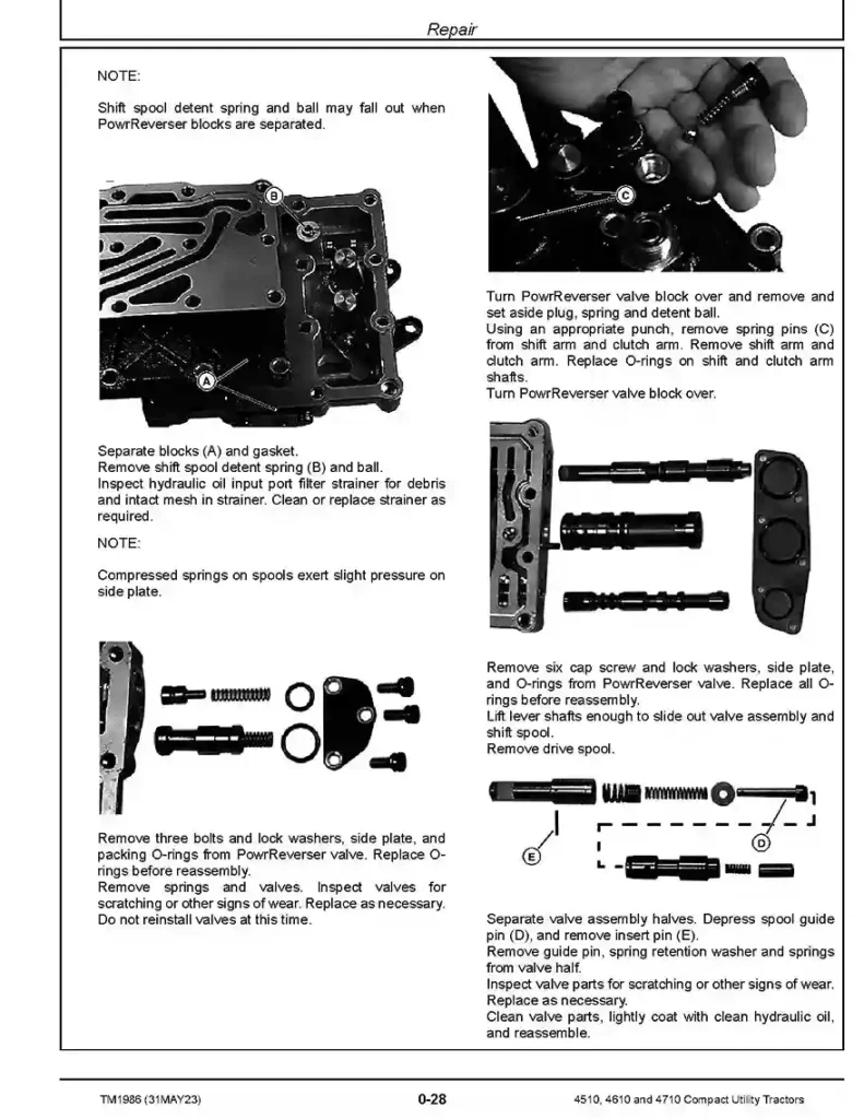 John Deere 4510 John Deere 4510, 4610, 4710 Compact Utility Tractors Diagnostic and Repair Technical Manual TM1986