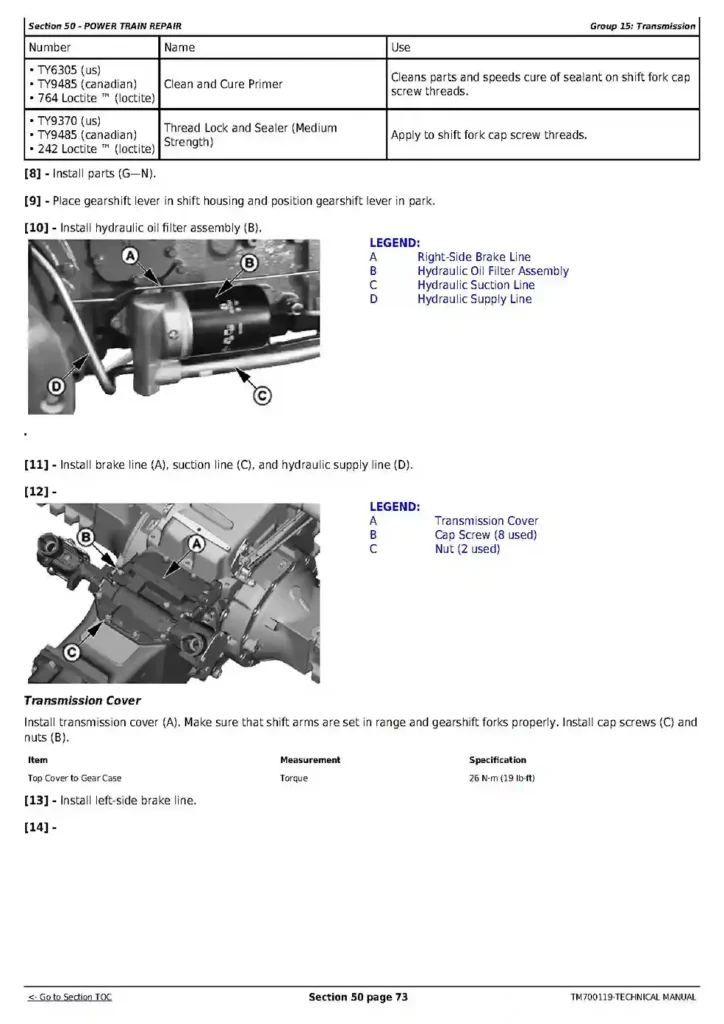 John Deere 5-750 5-754 5-800 5-804 5-850 5-854 China Tractors Technical Manual TM700119 John Deere 5-750 5-754 5-800 5-804 5-850 5-854 China Tractors Technical Manual TM700119