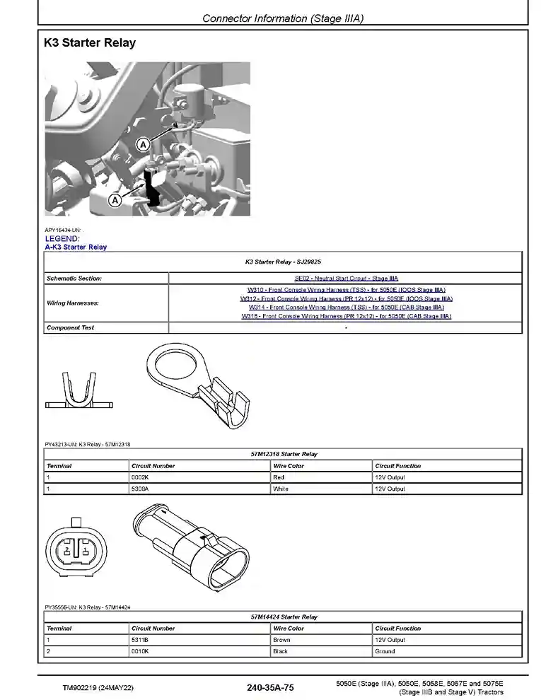 John Deere 5050E, 5058E, 5067E and 5075E Tractors (SN. from 045554) Diagnostic Manual TM902219