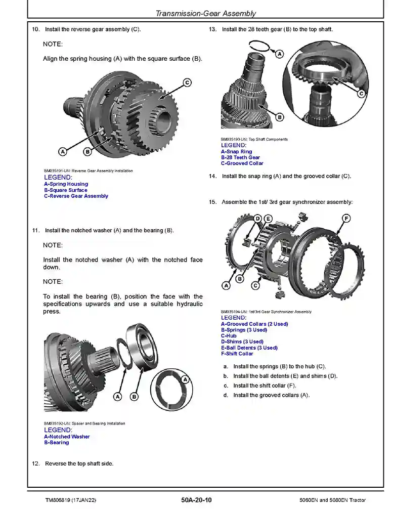 John Deere 5060EN 5080EN Tractors South America Repair Manual TM806819