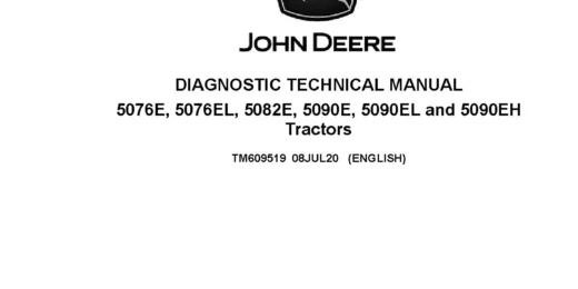 John Deere 5076E 5076EL 5082E 5090E 5090EH 5090EL Tractors MY16-21 Diagnostic Manual TM609519