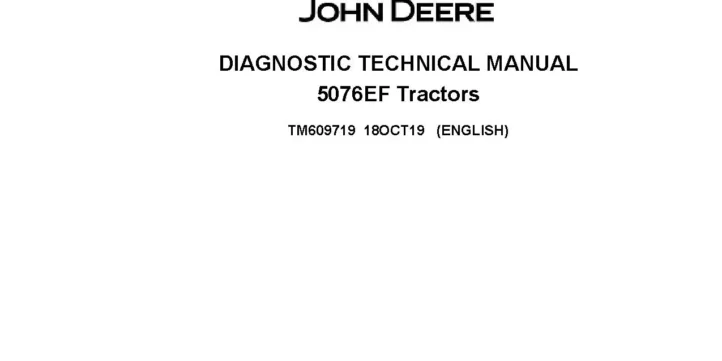 John Deere 5076EF John Deere 5076EF Tractors Diagnostic Manual TM609719