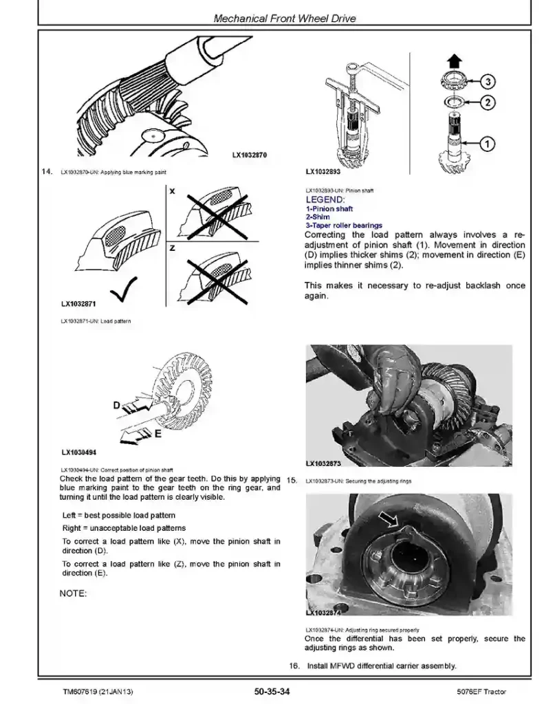 John Deere 5076EF John Deere 5076EF Tractors Repair Manual TM607619