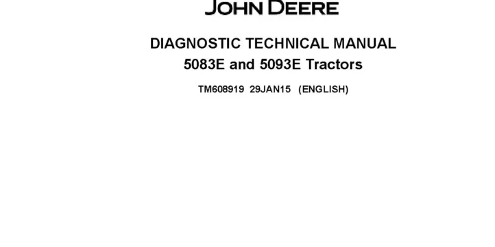 John Deere 5083E John Deere 5083E 5093E Tractors Diagnostic Manual TM608919