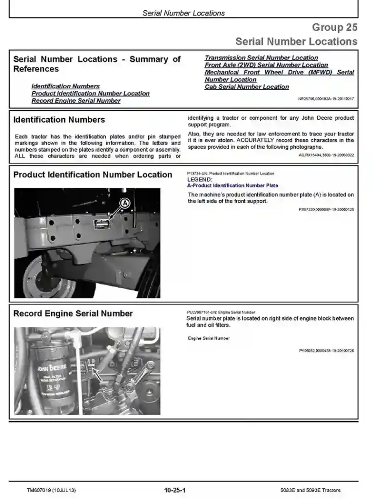 John Deere 5083E John Deere 5083E 5093E Tractors Repair Manual TM607019