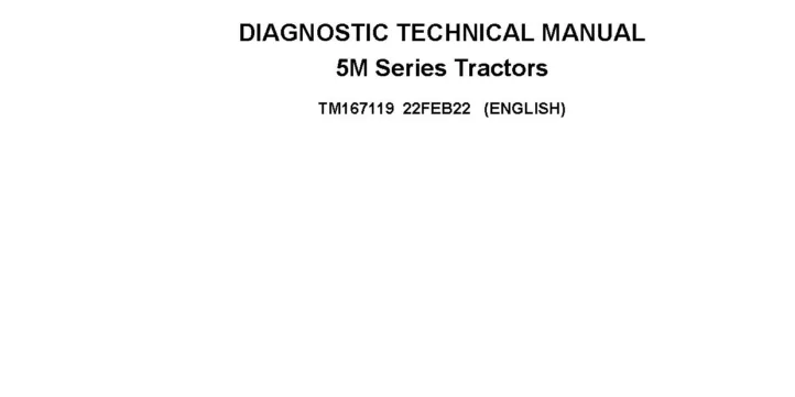 John Deere 5090M John Deere 5090M, 5100M, 5115M and 5125M Tractors Operation and Test Manual TM167119