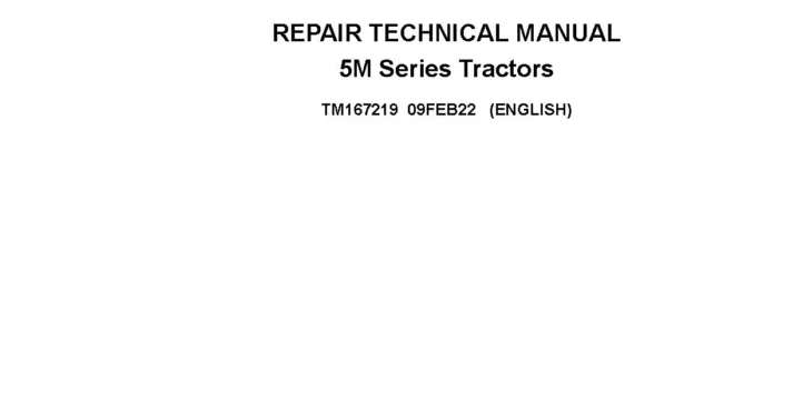 John Deere 5090M, 5100M, 5115M and 5125M Tractors Repair Manual TM167219