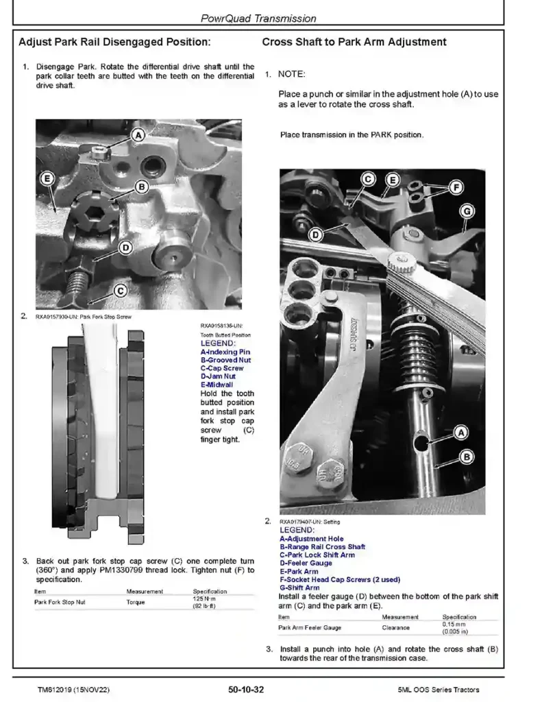 John Deere 5105ML 5120ML John Deere 5105ML 5120ML 5130ML OOS Series FT4 Tractors Repair Manual TM612019