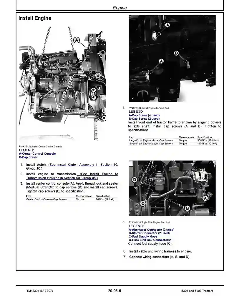John Deere 5303 5403 Tractors Technical Manual TM4830 John Deere 5303 5403 Tractors Technical Manual TM4830