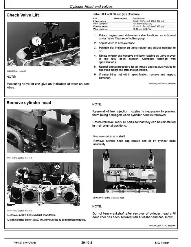 John Deere 5303 Tractors Technical Manual TM4827