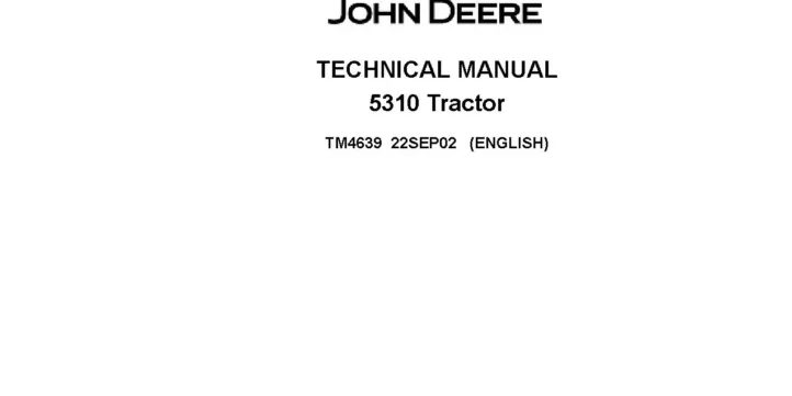 John Deere 5310 Tractors Technical Manual TM4639