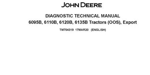 John Deere 6095B 6110B 6120B 6135B OOS Series Tractors Diagnostic Manual TM704319