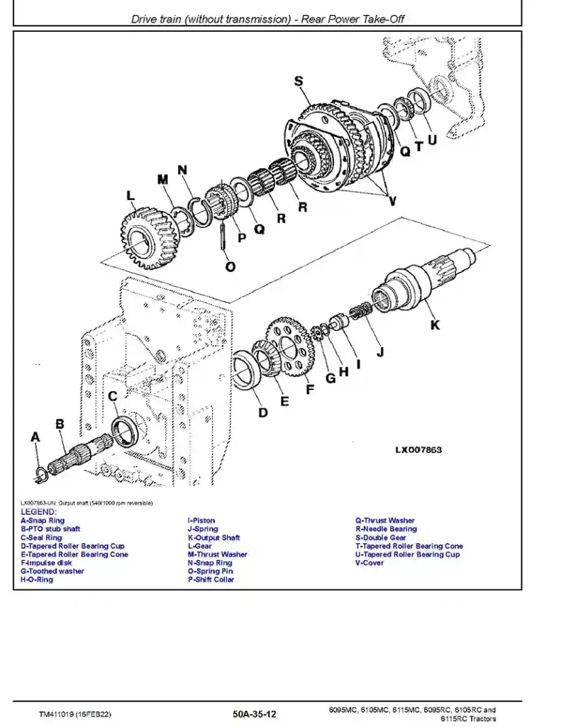 John Deere 6095MC-6115RC Tractors Repair Manual TM411019