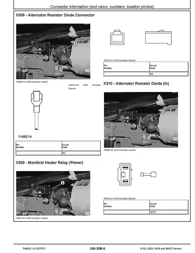 John Deere 6103 6203 6403 6603 Tractors Operation and Test Manual TM6021