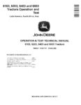 John Deere 6103 6203 6403 6603 Tractors Operation and Test Manual TM6021