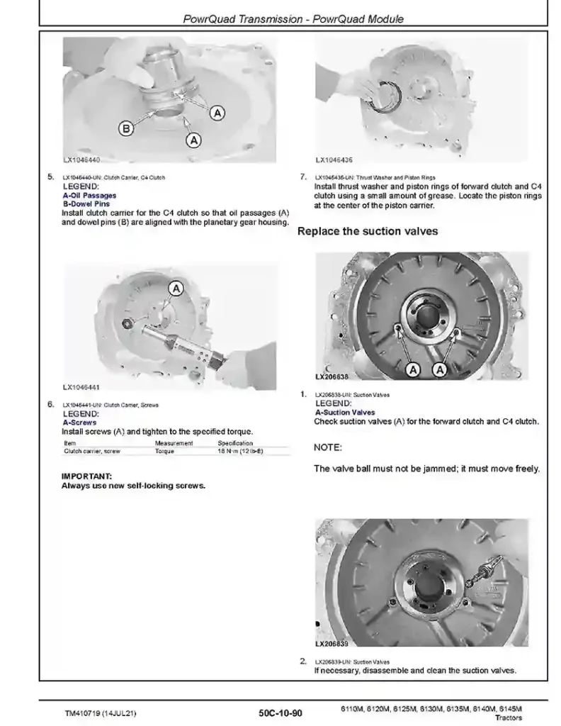 John Deere 6110M-6145M Tractors Repair Manual TM410719 John Deere 6110M-6145M Tractors Repair Manual TM410719
