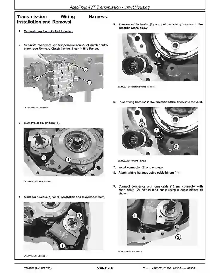 John Deere 6110R John Deere 6110R-6135R Tractors Repair Manual TM410419