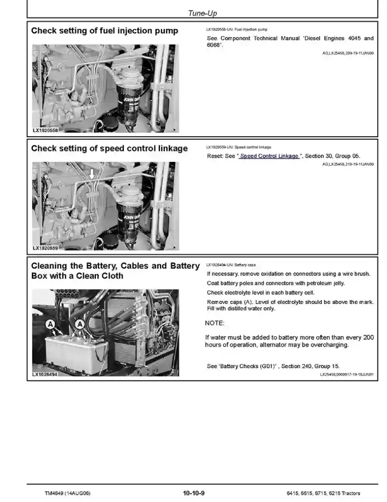 John Deere 6215 6415 6615 6715 Tractors Repair Manual TM4649