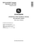 John Deere 6205 John Deere 6215 6515 Tractors Operation and Test Manual TM4644