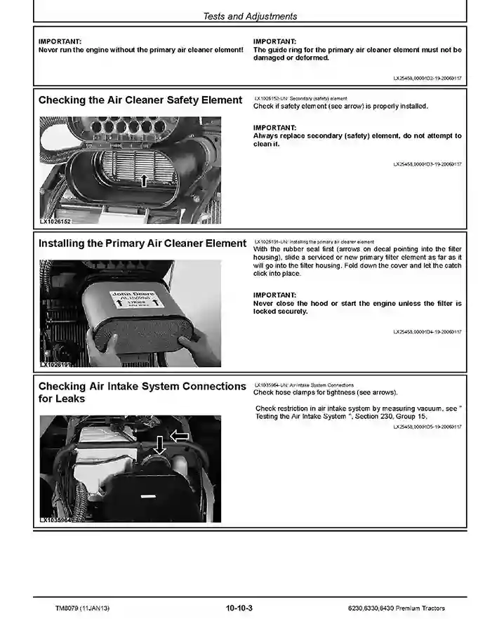 John Deere 623063306430 Premium Tractors Repair Manual TM8079