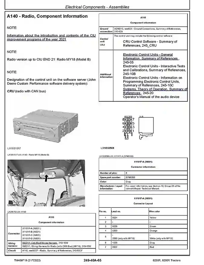John Deere 6230R John Deere 6230R 6250R Tractors Diagnostic Manual TM409719