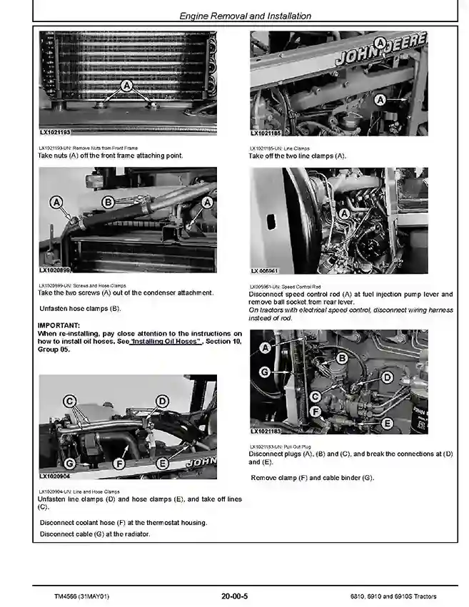 John Deere 6810 6910 John Deere 6810 6910 6910S Tractors Repair Manual TM4566