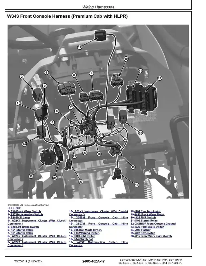 John Deere 6E-1004 6E-1204P 6E-1404L 6E-1404P 6E-1404PL 6E-1504-L 6E-1504-PL Tractors Diagnostic Manual TM708019