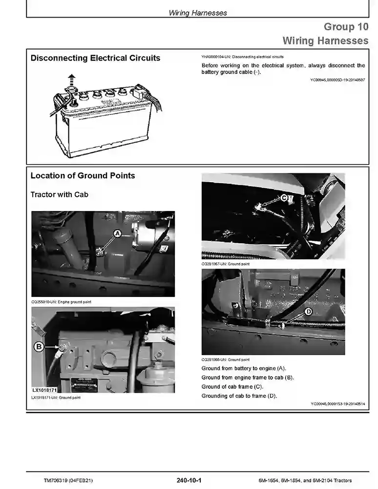 John Deere 6M-1654 6M-1854 6M-2104 Tractors Diagnostic Manual TM706319