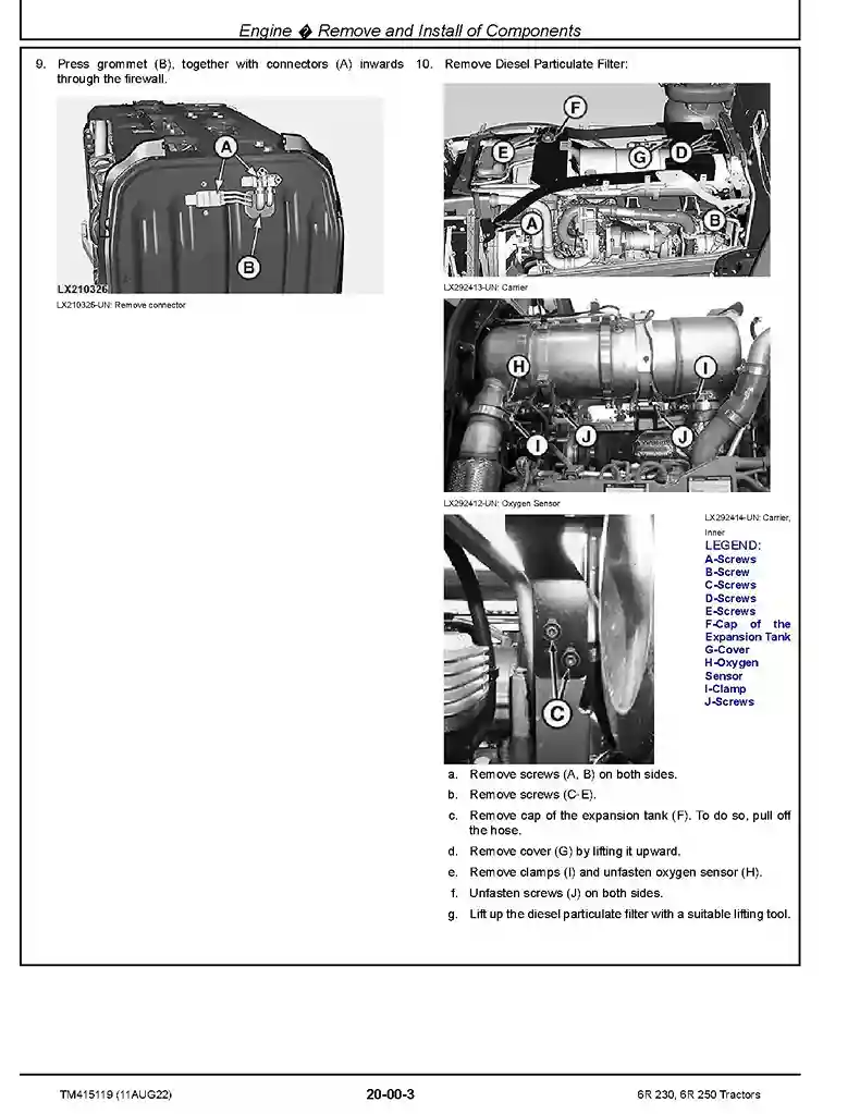 John Deere 6R 230 John Deere 6R 230 6R 250 Tractors Repair Manual TM415119
