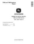 John Deere 7200 7400 Tractors Repair Manual TM1551