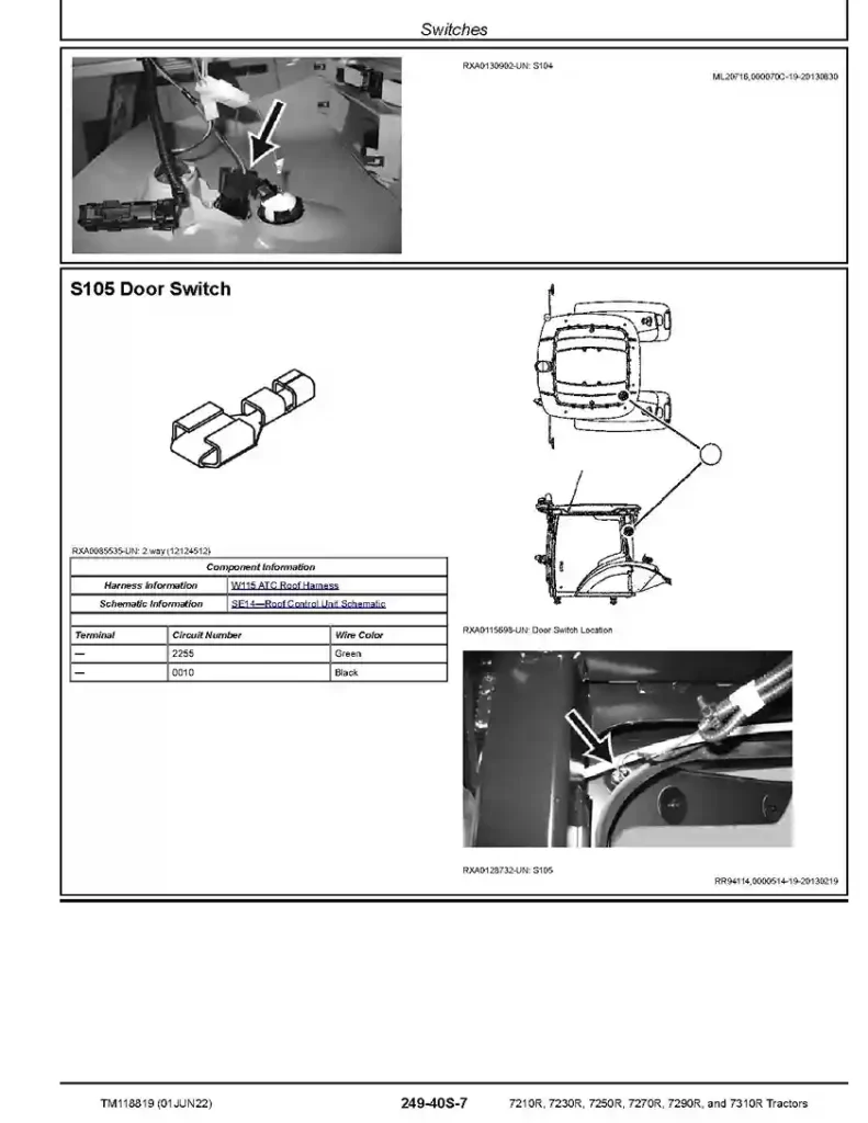 John Deere 7210R 7230R 7250R 7270R 7290R 7310R Tractors Diagnostic Manual TM118819