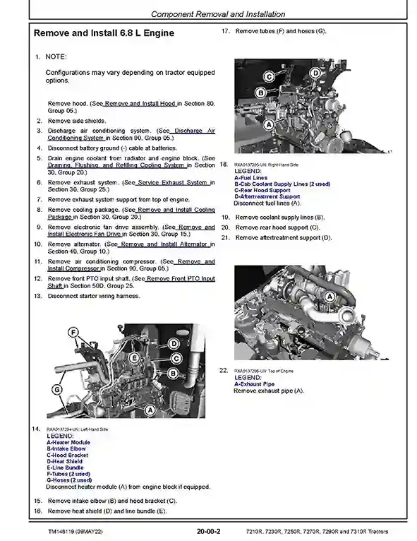 John Deere 7210R John Deere 7210R 7230R 7250R 7270R 7290R 7310R Tractors Repair Manual TM146119