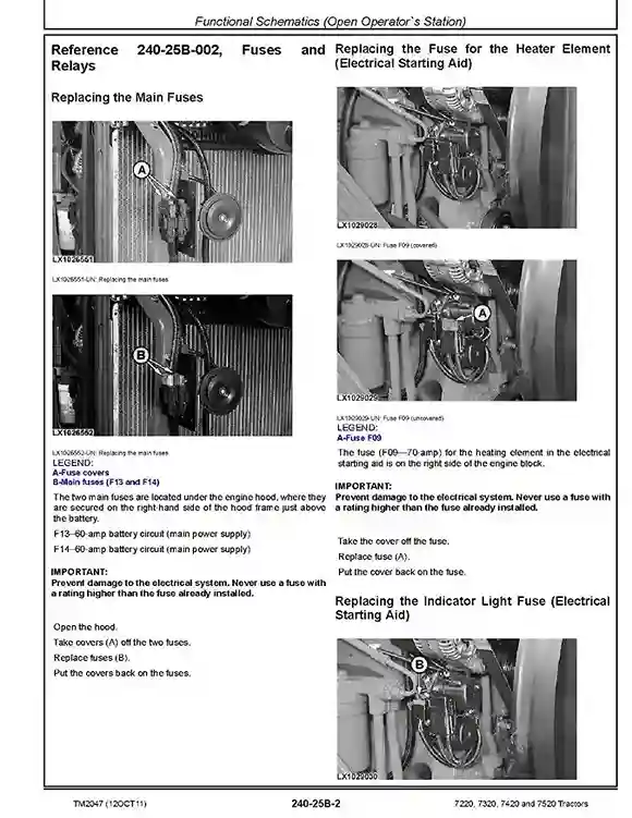 John Deere 7220 7320 John Deere 7220 7320 7420 7520 Tractors Operation and Test Manual TM2047