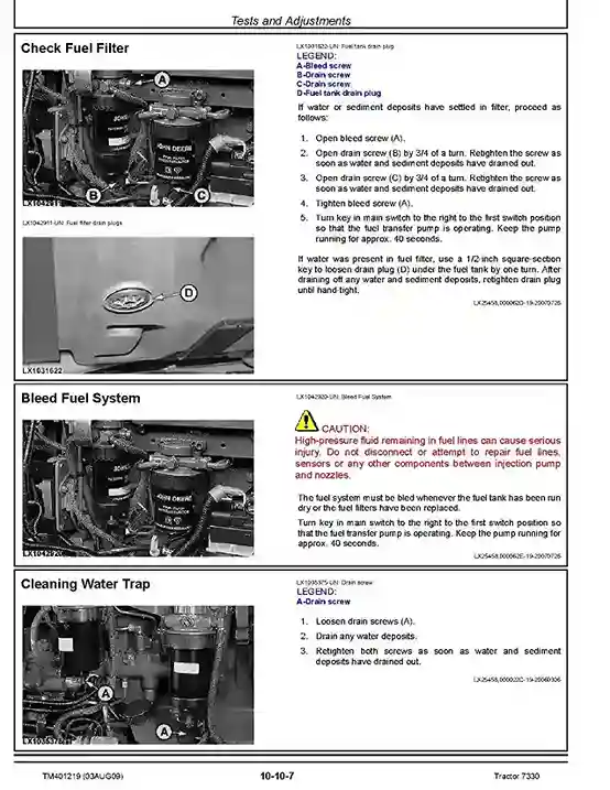John Deere 7330 Tractors Repair Manual TM401219