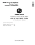 John Deere 7430E 7530E Premium Tractors Supplement for Repair Manual SUPTM8042EP