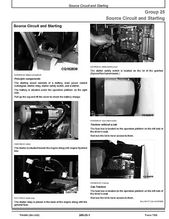 John Deere 7505 Tractors Operation and Test Manual TM4869 John Deere 7505 Tractors Operation and Test Manual TM4869