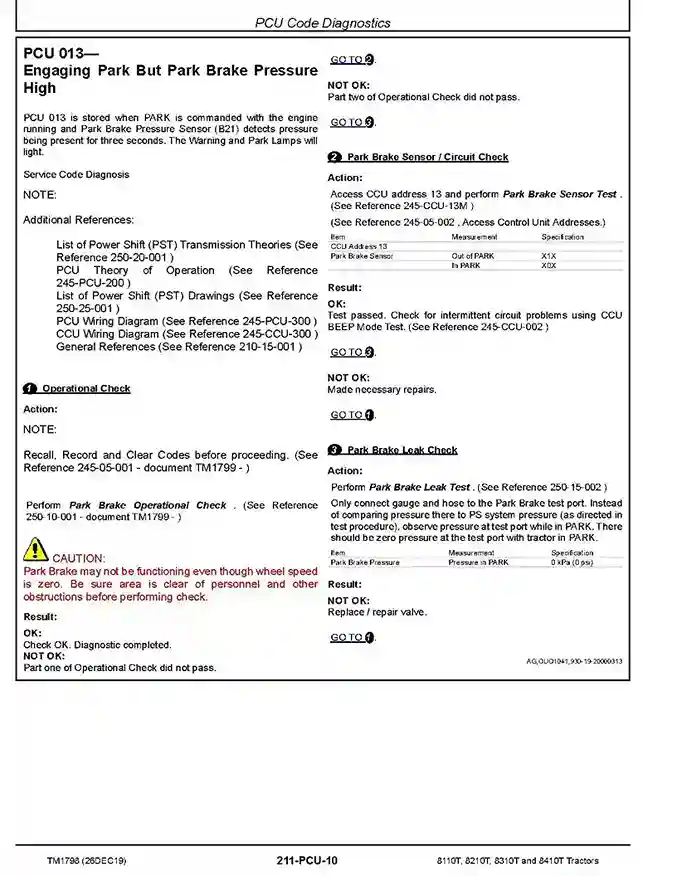 John Deere 8110T-8410T John Deere 8110T 8210T 8310T 8410T Tracked Tractors Diagnostic Manual TM1798