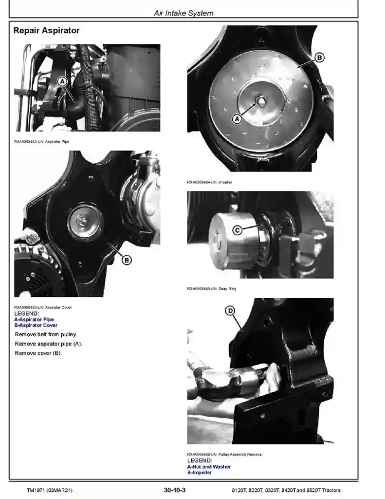 John Deere 8120T 8220T 8320T 8420T 8520T Tracked Tractors Repair Manual TM1971
