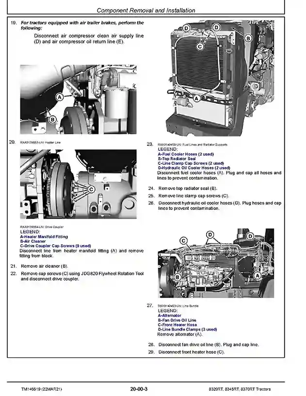 John Deere 8320RT 8345RT 8370RT Tracked Tractors Repair Manual TM146519