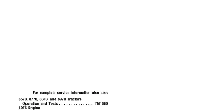 John Deere 8570 8770 8870 8970 4WD Articulated Tractors Repair Manual TM1549