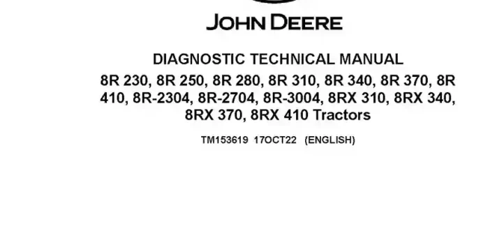 John Deere 8R 8RX Tracked Tractors Diagnostic Manual TM153619
